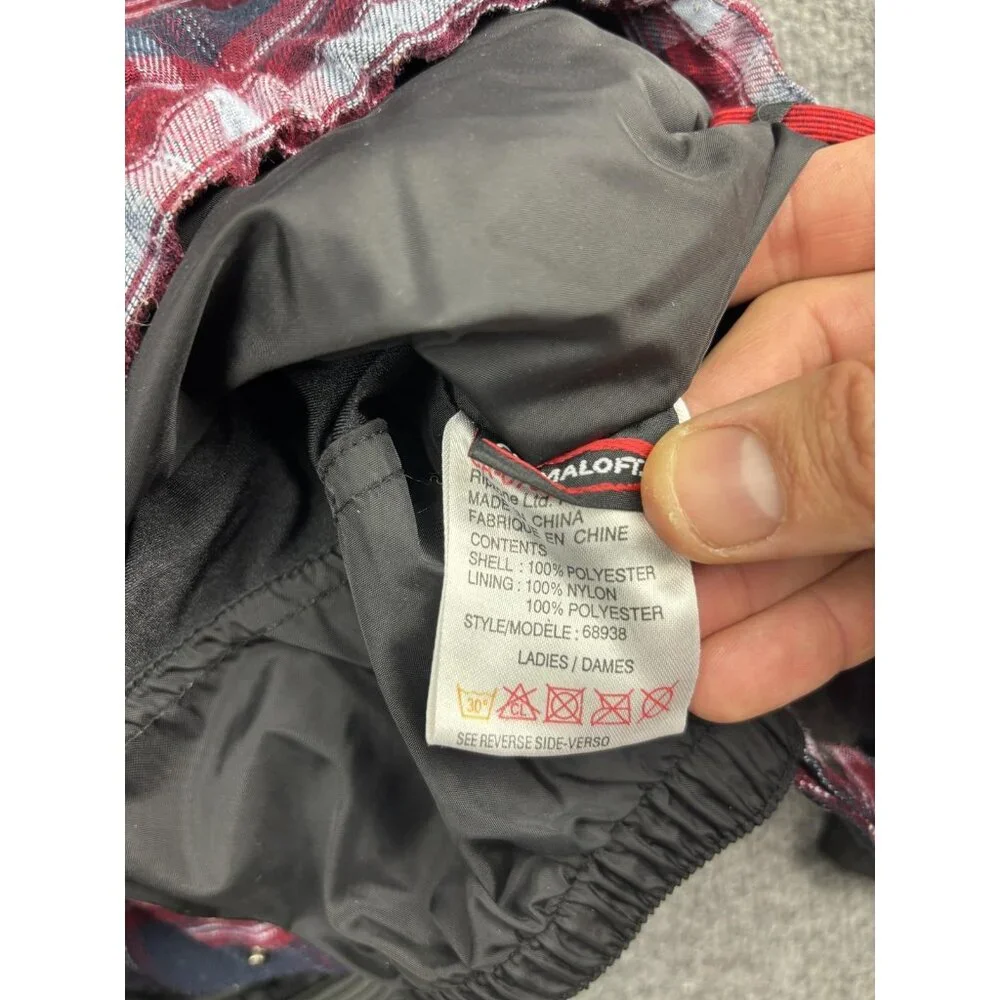 Powder Room Verso Jacket Womens Small Red Navy Plaid Snowboard Ski 10K Winter‎